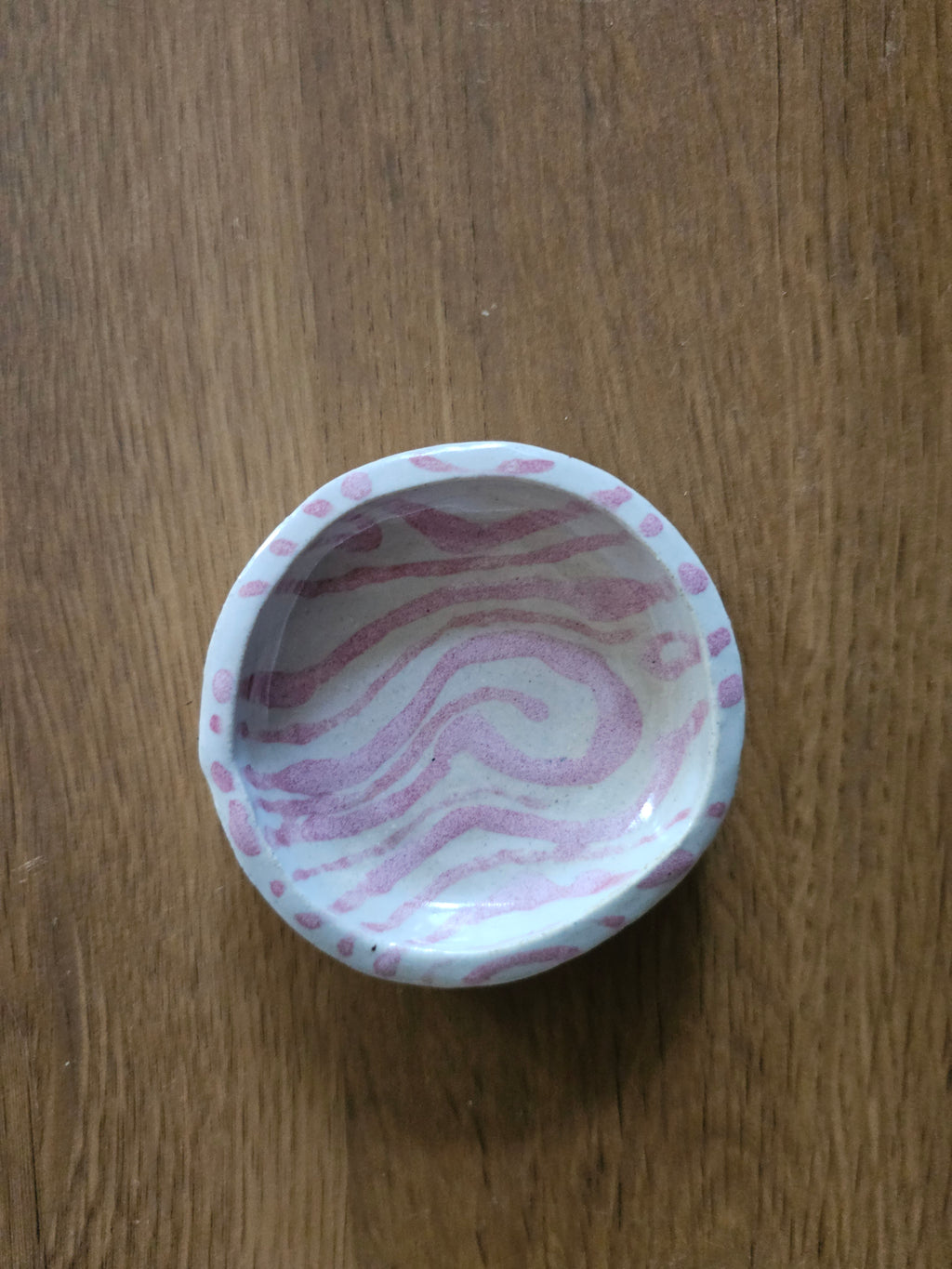 Pink Swirl Trinket Bowl